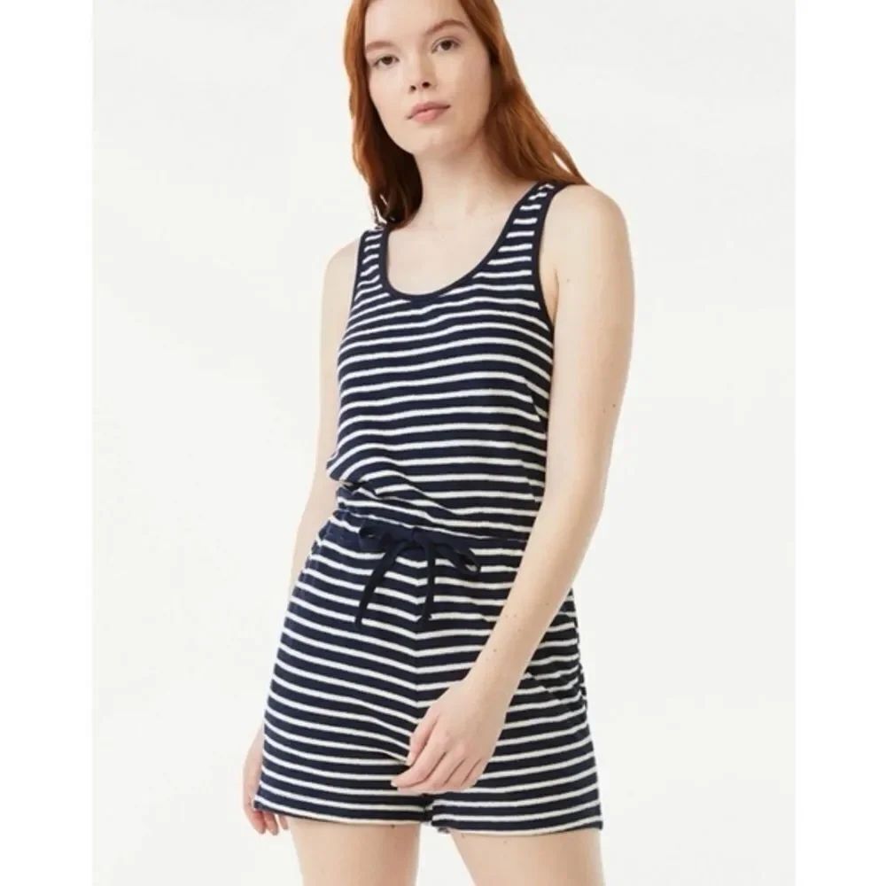 Tommy Hilfiger Navy and White Striped Romper